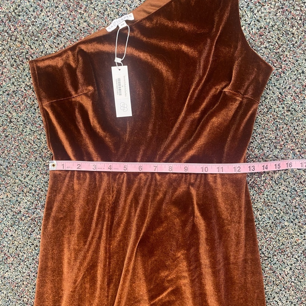 NWT Baltic Born Tatiana Velvet One Shoulder Maxi Dress Size Medium Rust - Picture 14 of 14